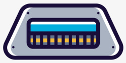 电子插口梯形卡通USB插口矢量图高清图片