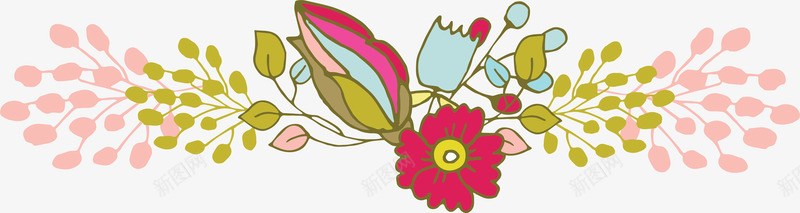 水彩精美花环png免抠素材_新图网 https://ixintu.com 卡通花朵 彩色花朵 手绘花朵 植物 花卉 花朵
