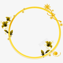 黄色装饰圆圈素材