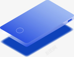 25D立体蓝色手机装饰插画矢量图素材