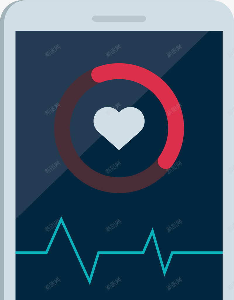 智能手机心跳检测png免抠素材_新图网 https://ixintu.com 健康数据 卡通 心电图 心跳折线 心跳检测 心跳线图 智能手机 爱心 设备