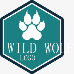 狼脚印设计创意动物狼标签矢量图高清图片