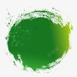 绿色彩墨图片水墨元素高清图片