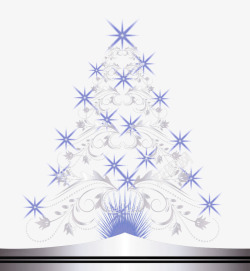 蓝色星光圣诞树素材