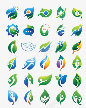 树叶形状logo合集图标图标