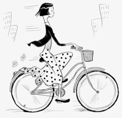 骑自行车的女人素材