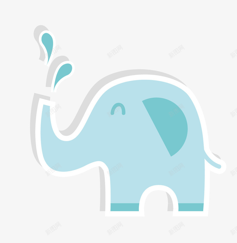 大象贴图矢量图ai免抠素材_新图网 https://ixintu.com 动物 卡通贴图 大象 大象logo 小清新 手绘大象 矢量图 蓝色