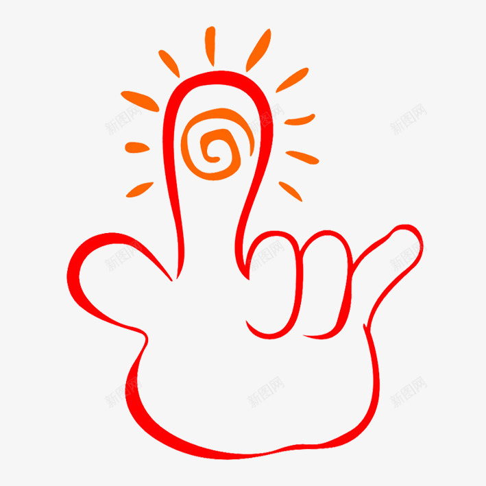 插画风格拇指png免抠素材_新图网 https://ixintu.com 儿童 创意 创新 可爱 太阳 小拇指 日系 简笔画 红色指头