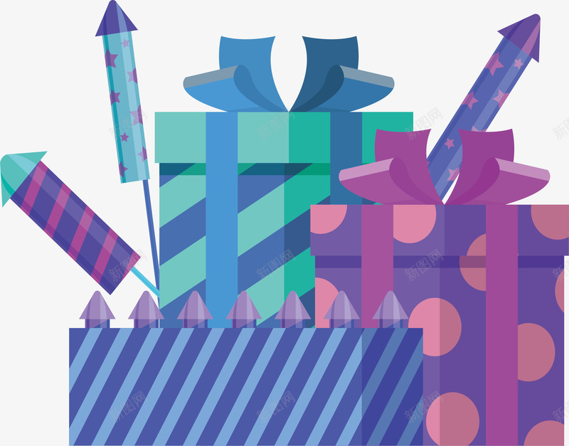 新年节日礼物堆矢量图ai免抠素材_新图网 https://ixintu.com 新年快乐 新年礼物 矢量png 礼物堆 礼盒 节日礼盒 矢量图