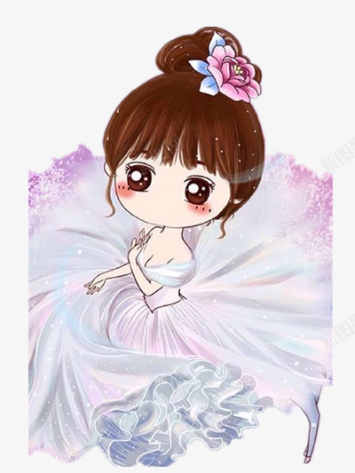 穿着婚纱的女孩png免抠素材_新图网 https://ixintu.com 人物 白色 长裙 鲜花
