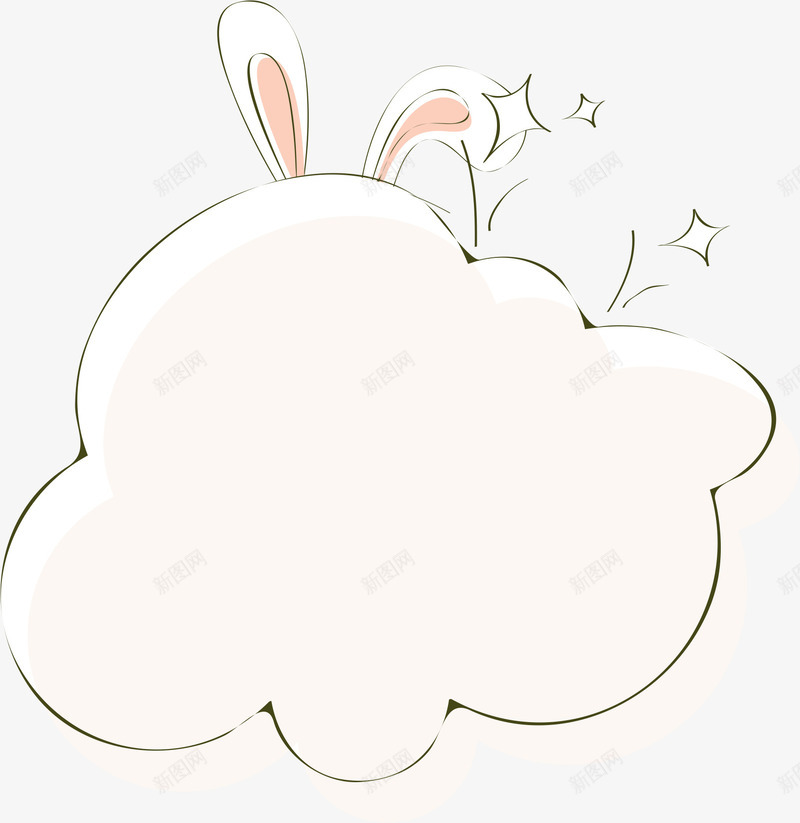 米色卡通兔子边框纹理png免抠素材_新图网 https://ixintu.com 免抠PNG 兔子 卡通 米色 边框纹理