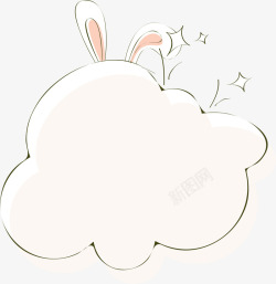 米色卡通兔子边框纹理素材