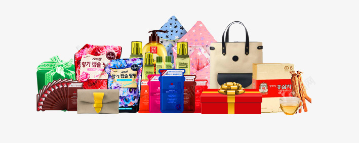 韩国进口产品礼物png免抠素材_新图网 https://ixintu.com 时尚包 礼品 礼物 礼盒 茶 进口产品