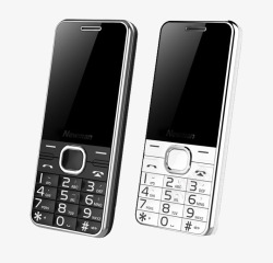 免抠直板手机黑白两色老人机高清图片