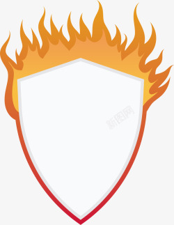 火焰盾牌盾牌燃烧火焰标题框矢量图高清图片