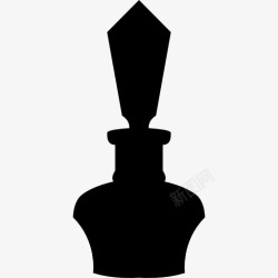 小瓶香水香水小瓶造型典雅黑色的剪影图标高清图片