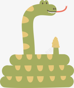 卡通小蛇绿色小蛇矢量图高清图片