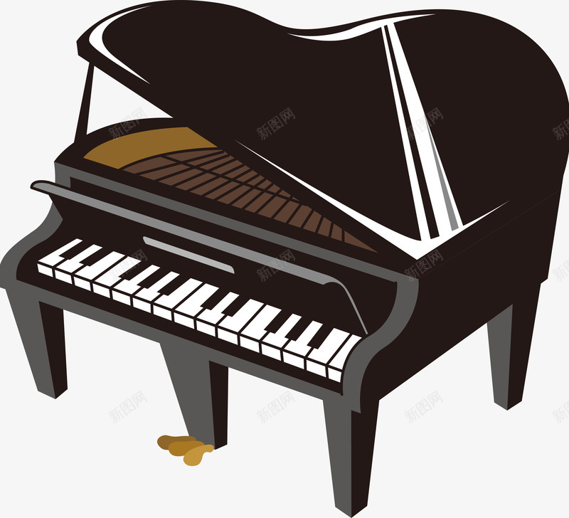 卡通钢琴png免抠素材_新图网 https://ixintu.com 乐器 弹奏 钢琴 钢琴家 钢琴键 音乐 黑白键