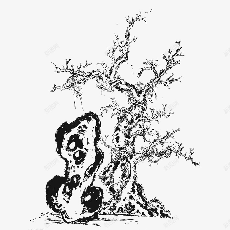 古树手绘图图标png_新图网 https://ixintu.com 古树手绘 古老的树木 手绘 手绘卡通 手绘古树 素描 黑白素描图