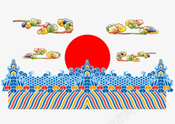 月亮水纹矢量花纹装饰高清图片