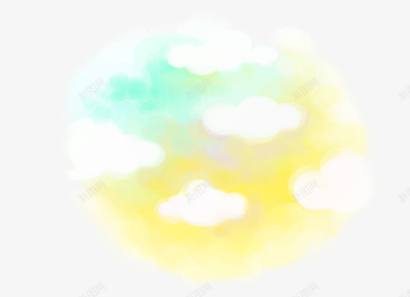 手绘七彩云朵卡通装饰png免抠素材_新图网 https://ixintu.com 云朵 创意云朵 卡通云朵 彩色