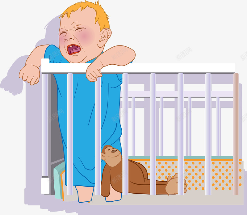 欧美风格小婴儿哭泣png免抠素材_新图网 https://ixintu.com 卡通 婴儿 婴儿哭 孩子 快 手绘