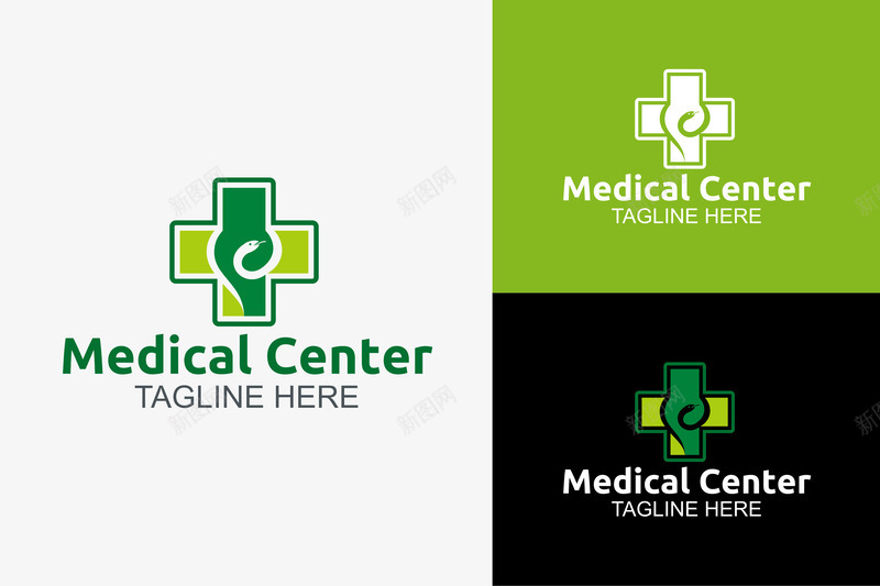 十字形的绿色logo矢量图图标ai_新图网 https://ixintu.com logo 健康 十字 简约 精美 红十字 药品中心 设计感 矢量图