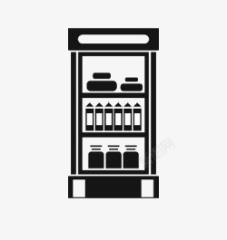 冷柜卡通卡通版的黑白的冷柜高清图片