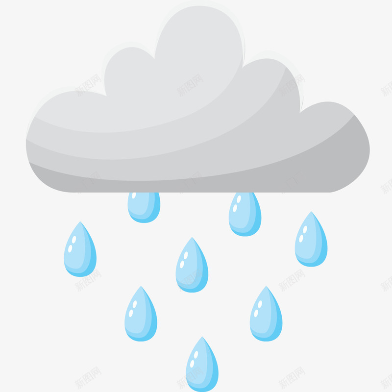 手绘卡通云朵下雨png免抠素材_新图网 https://ixintu.com 下雨 乌云 卡通图案 天气 天气预报 有雨