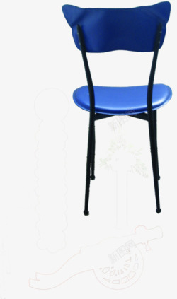 蓝色的椅子背面扁平风格素材