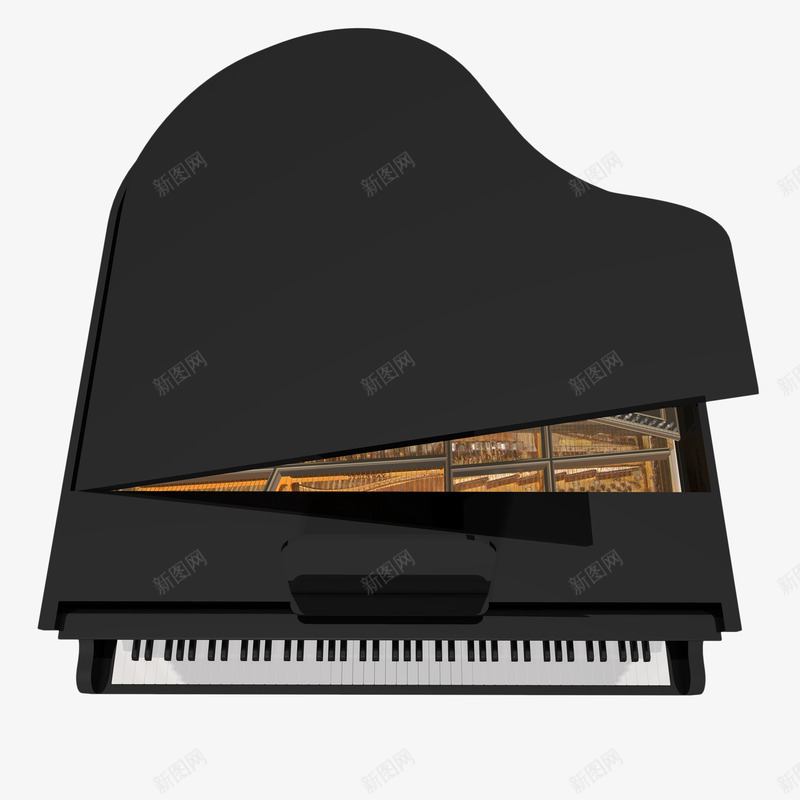 手绘黑色大钢琴png免抠素材_新图网 https://ixintu.com 乐器 俯视 填色练习 琴键 钢琴 音乐 黑白钢琴键 黑色手绘