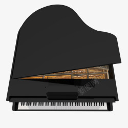 黑色的大钢琴手绘黑色大钢琴高清图片