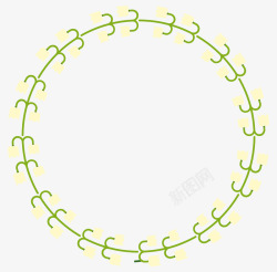 绿色手绘的圆形圆环素材