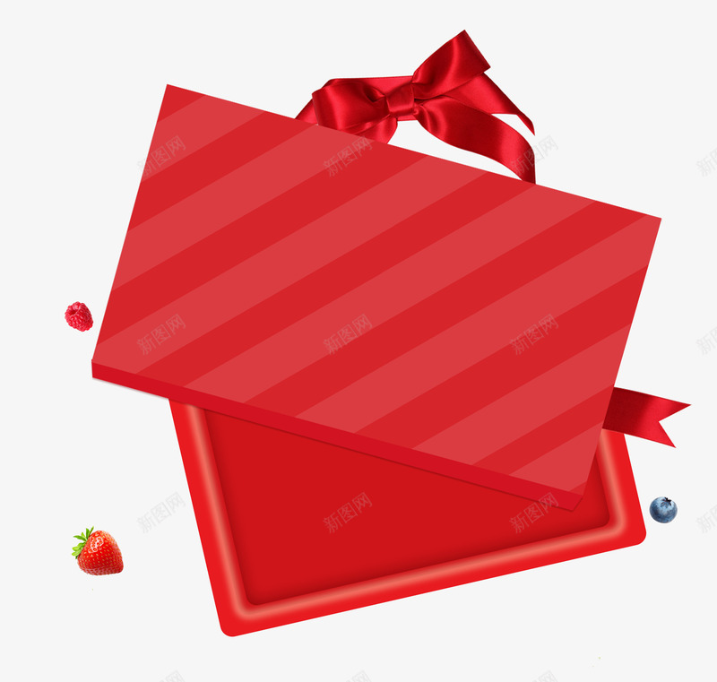 红色礼物盒装饰图案png免抠素材_新图网 https://ixintu.com 免抠PNG 开盖的盒子 礼物盒 红色 蝴蝶结 装饰图案