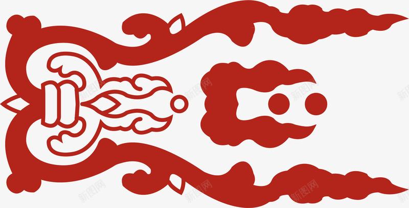 红色古代花纹png免抠素材_新图网 https://ixintu.com 云彩 云彩logo 古代花纹 图案装饰 简约 红色