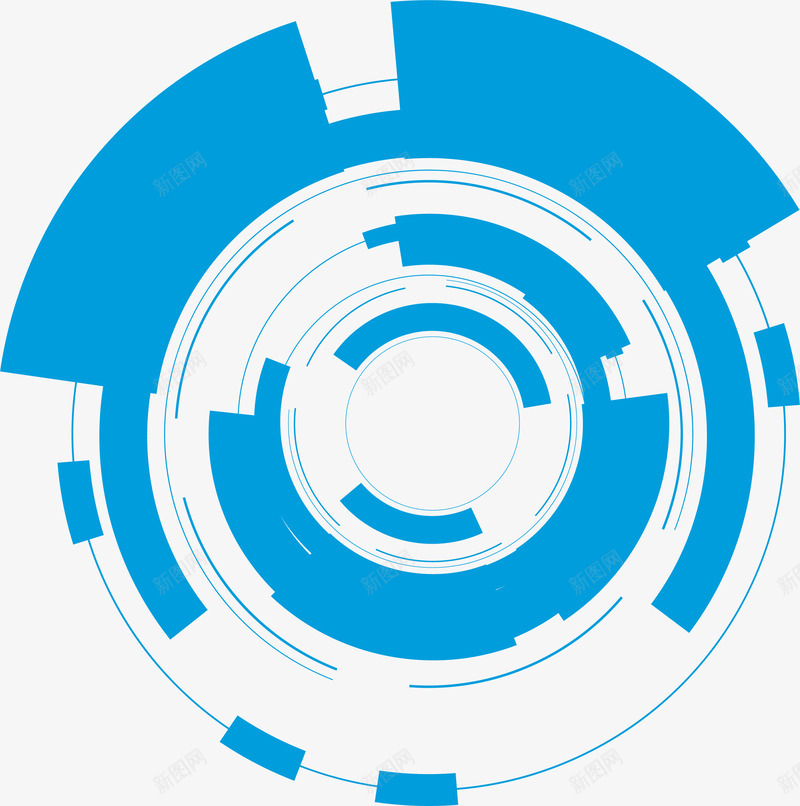 蓝色简约科技圆圈png免抠素材_新图网 https://ixintu.com 图案 圆圈 科技 简约 花纹 蓝色 装饰图案
