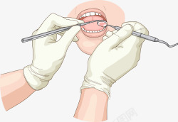 白色镊子牙医口腔检查高清图片