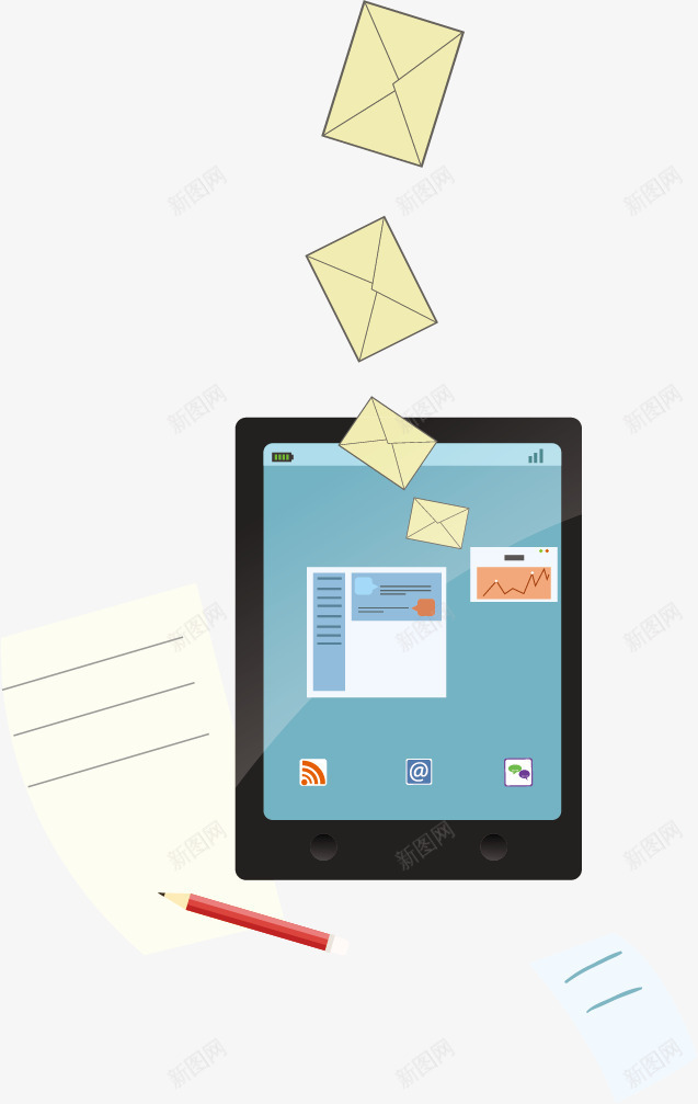 接受发送信件矢量图eps免抠素材_新图网 https://ixintu.com 信息 手机 短信 社交 矢量图