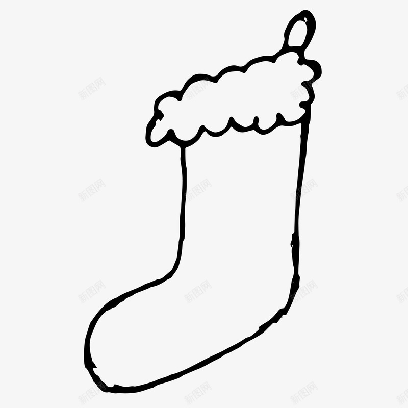 水墨线条圣诞袜子图标png_新图网 https://ixintu.com 圣诞树 圣诞老人 圣诞节 圣诞袜 水墨 礼物 线条