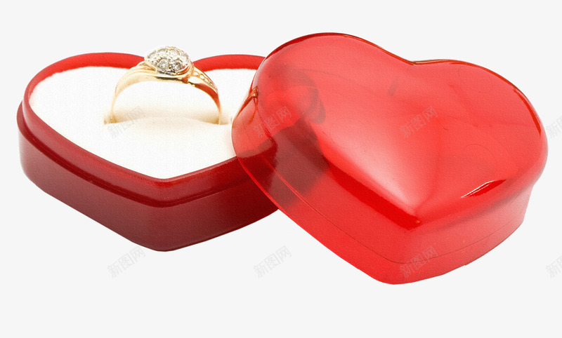 定情信物png免抠素材_新图网 https://ixintu.com 戒指 爱心盒子 红色盒子 结婚戒指盒 节日礼物 钻石戒指