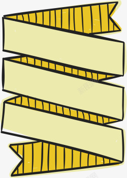 框黄黄色螺旋彩带标题框高清图片