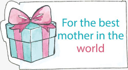 水彩礼盒母亲节卡片矢量图素材
