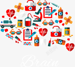 大脑形状医疗用品矢量图素材