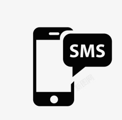 手机短信提示黑白色手机短信提示标识矢量图图标高清图片
