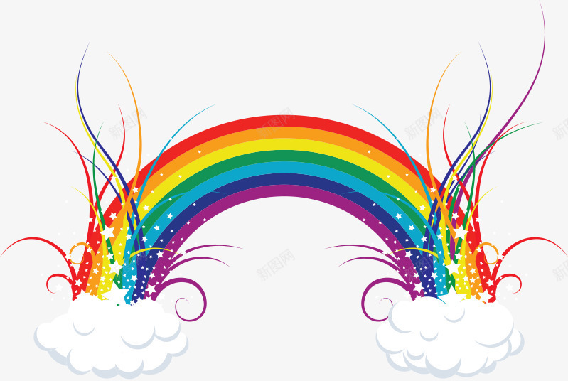 创意彩虹和云朵矢量图ai免抠素材_新图网 https://ixintu.com 云朵 创意 彩色 彩虹 矢量图