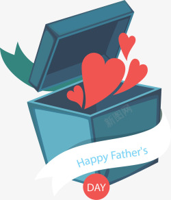 蓝色父亲节礼物盒矢量图素材