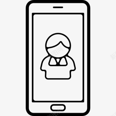 用户或联系人的象征在手机屏幕图标图标