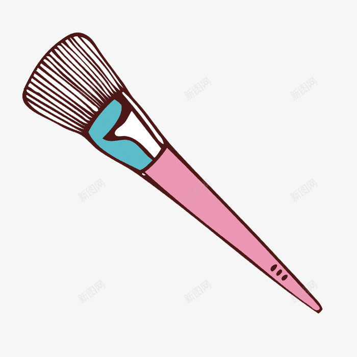 粉色毛刷png免抠素材_新图网 https://ixintu.com 一支 化妆刷 塑料 手绘 毛刷 简笔 粉色 绿色