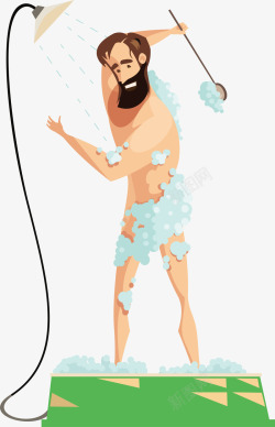 个人清洁卡通洗澡矢量图高清图片