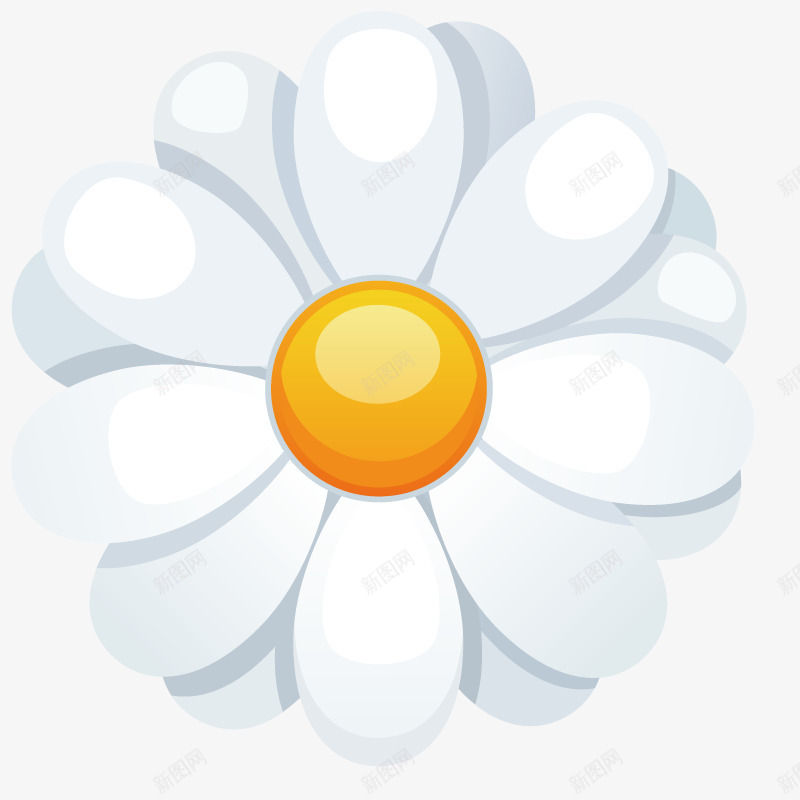 白色花朵png免抠素材_新图网 https://ixintu.com 形状 艺术 花瓣 花蕊